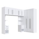 Ver imagem 2 de Quarto Modulado 100% MDF 5 Peças Mesa de Cabeceira Direita e Esquerda 9 Portas e 4 Gavetas Integrato