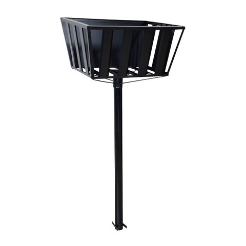 Lixeira de Rua Calçada Popular Cesto Fundo Preta 129x60x45cm Ouro Minas