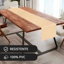 Ver imagem 2 de 1 Caminho Trilho Mesa Impermeável PVC Trama Bege 42x140