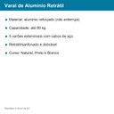 Ver imagem 2 de Varal de Parede Retrátil de Alumínio 4m Não Enferruja Dobrável Lavanderia Área Externa - Preto