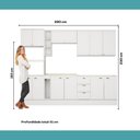 Ver imagem 2 de Cozinha Milla Quest Pro 12 Portas 3 Gavetas MDF 290cm Móveis Carraro