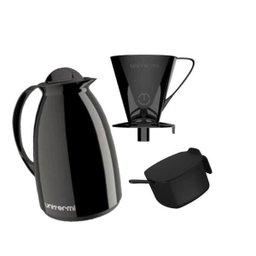 Kit com Garrafa Térmica Café Chá Prático Unitermi Preto - 1