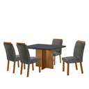 Ver imagem 1 de Sala de Jantar Mesa 90cm Olímpia em Mdf com Vidro Canto Copo 4 Cadeiras Athenas Moderna Mobilia