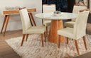 Ver imagem 1 de Mesa de jantar + 4 Cadeiras Itália tampo 120 cm Linho Palha