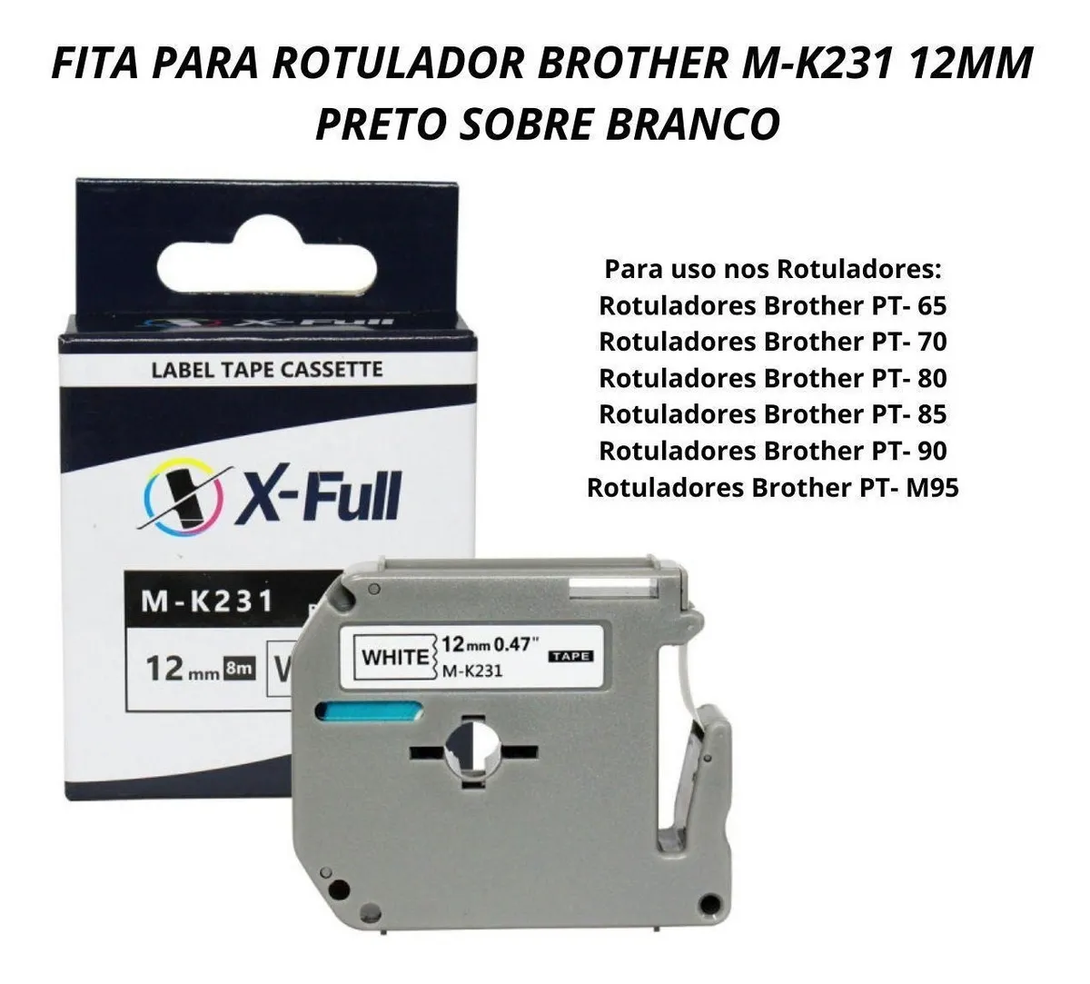 Fita Compativel Etiquetador Brother Pt70 Pt80 Pt90 - 3