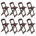 Ver imagem 2 de Kit 2 Jogos de Mesa Bistrô de Madeira com 4 Cadeiras Dobrável Ideal para Bar e Restaurante Imbuia