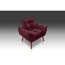 Ver imagem 2 de Poltrona Opala Suede Bordo- Rv Decora
