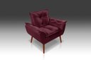 Ver imagem 2 de Poltrona Opala Suede Bordo- Rv Decora
