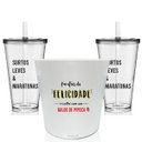Ver imagem 1 de Kit Balde de Pipoca e 2 Copos Personalizados - Fui Atrás da Felicidade