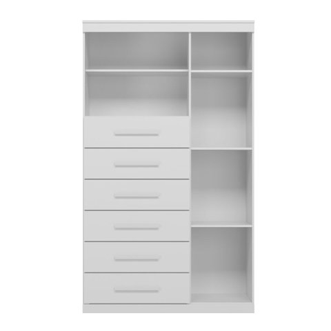 Cômoda Multiuso 1 Porta 6 Gavetas Maraba 1.6 Branco Santos Andirá