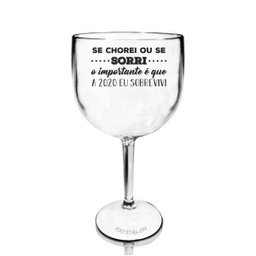 Kit 4 Taças Gin Transparentes Personalizadas Se Chorei ou se Sorri - 2