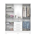 Ver imagem 3 de Guarda Roupa Casal com Espelho 4 Portas 3 Gavetas Bhappy Espresso Móveis Branco
