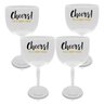 Kit 4 Taças Gin Brancas Personalizadas Cheers - Fim de Ano - 1