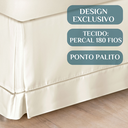 Ver imagem 3 de Saia pra Cama Queen Casal Luxuosa 100% Algodao Ponto Palito:bege