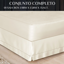 Ver imagem 5 de Saia pra Cama Queen Casal Luxuosa 100% Algodao Ponto Palito:bege