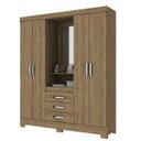 Ver imagem 2 de Guarda-Roupa Solteiro com Espelho 4 Portas 3 Gavetas Bhappy Espresso Móveis