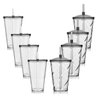 Kit 4 Copos com Tampa 700ml e 4 Copos com Tampa 550ml Acrílico - 1