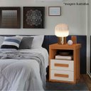 Ver imagem 5 de Mesa de Cabeceira 2 Gavetas Lóquio 100% Mdf - Casa Chick Nature/off White