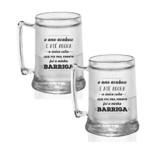 Kit 2 Canecas Gel Personalizadas O ano acabou e...
