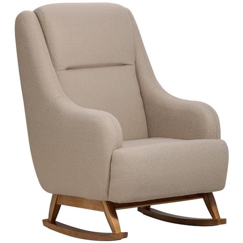 Poltrona de Amamentação com Balanço Base Nina Fábula D02 Bouclê Marrom Claro B-122 - Lyam Decor