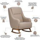 Ver imagem 4 de Poltrona de Amamentação com Balanço Base Nina Fábula D02 Bouclê Marrom Claro B-122 - Lyam Decor