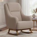 Ver imagem 2 de Poltrona de Amamentação com Balanço Base Nina Fábula D02 Bouclê Marrom Claro B-122 - Lyam Decor