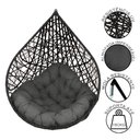 Ver imagem 3 de Cadeira Balanço Ninho Suspenso Gota Tramado C- Almofada Impermeável Acesse Móveis Preto-cinza