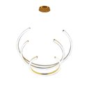 Ver imagem 3 de Lustre Pendente Aneis Arco Led Perfil 94w Luminaria Luxo Ambiente Sala de Estar Sala de Jantar