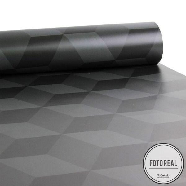 Papel de Parede 3D Cubo Classic Preto 0,58X2,80M - 2