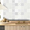 Papel de Parede Azulejo para Cozinha Aveiro Cinza 0,49x3,00m - 3