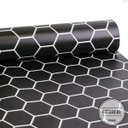 Ver imagem 2 de Papel de Parede Pastilha para Cozinha Colmeia Preto 0,58x1,40m