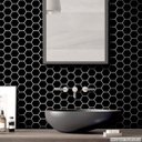 Ver imagem 3 de Papel de Parede Pastilha para Cozinha Colmeia Preto 0,58x1,40m