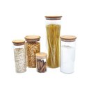 Ver imagem 1 de Potes de Vidro para Mantimentos com Tampa Bambu Oikos - 5 Pçs