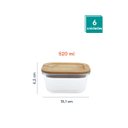 Ver imagem 2 de Conjunto 6 Potes Vidro Herméticos com Tampa de Bambu - Oikos