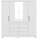 Ver imagem 1 de Guarda Roupa Casal 04 Portas com Espelho 66510 Branco Demobile Branco