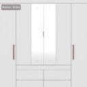 Ver imagem 3 de Guarda Roupa Casal 04 Portas com Espelho 66510 Branco Demobile Branco
