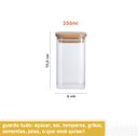 Ver imagem 2 de POTE DE MANTIMENTOS QUADRADO FLAT 250ML TAMPA BAMBU - OIKOS