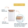 POTE DE MANTIMENTOS QUADRADO FLAT 250ML TAMPA BAMBU - OIKOS - 3