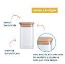 Ver imagem 3 de POTE DE MANTIMENTOS QUADRADO FLAT 250ML TAMPA BAMBU - OIKOS
