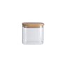 Pote de Mantimentos Quadrado Flat 600ml Tampa Bambu - Oikos - 1