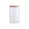 Pote de Mantimentos Quadrado Flat 1400ml Tampa Bambu - Oikos - 1