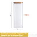 Ver imagem 2 de Pote de Mantimentos Quadrado Flat 1900ml Tampa Bambu - Oikos