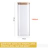 Pote de Mantimentos Quadrado Flat 1900ml Tampa Bambu - Oikos - 2