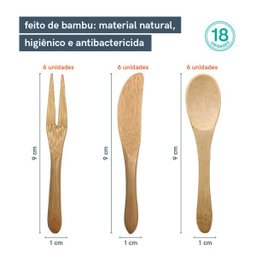 CONJUNTO DE MINI TALHERES DE BAMBU - OIKOS - 2