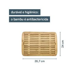 Tabua / Migalheira para pao em Bambu com Grade Removível - 2