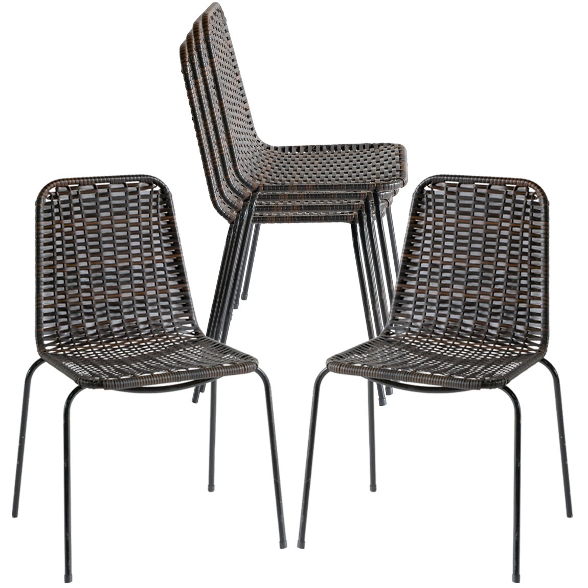 Conjunto 6 Cadeiras Topázio em Fibra Sintética para Área Interna, Ambiente Externo - Pedra Ferro - 1