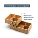 Ver imagem 3 de CAIXA ORGANIZADORA EM BAMBU 2 ANDARES - OIKOS