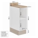 Ver imagem 3 de Balcão Planejado 1 Porta 30cm com Tampo com Rodapé Ipanema CabeCasa MadeiraOriginals Branco/Fendi