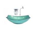 Ver imagem 1 de CUBA DE VIDRO OVAL CHANFRADA 46CM VERDE + VALVULA CLICK + TORNEIRA METAL
