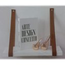 Ver imagem 1 de Prateleira Branca Com Alça de Couro de Parede 60 x 15 x 2,5 cm